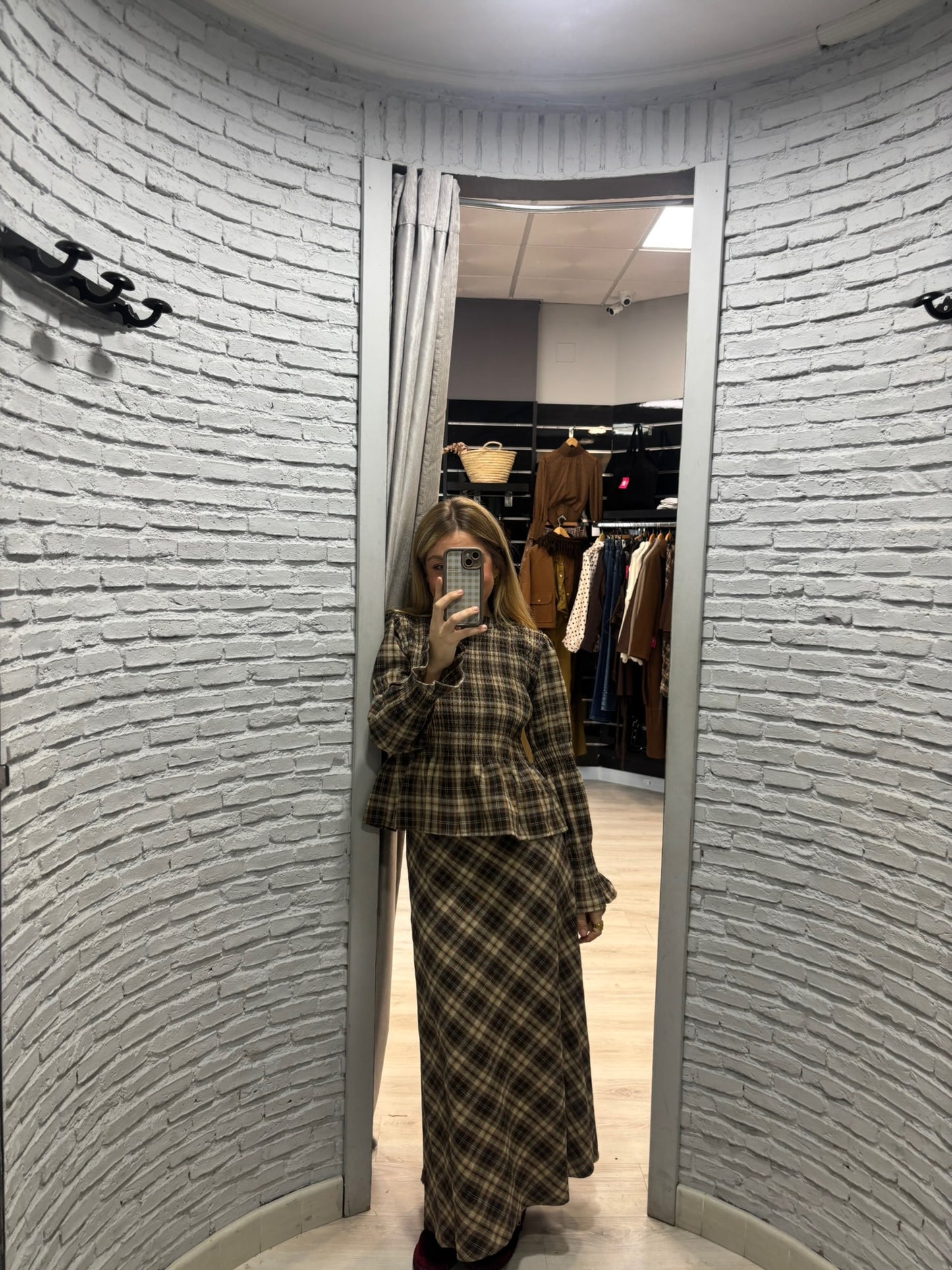 Camisa cuadros volante