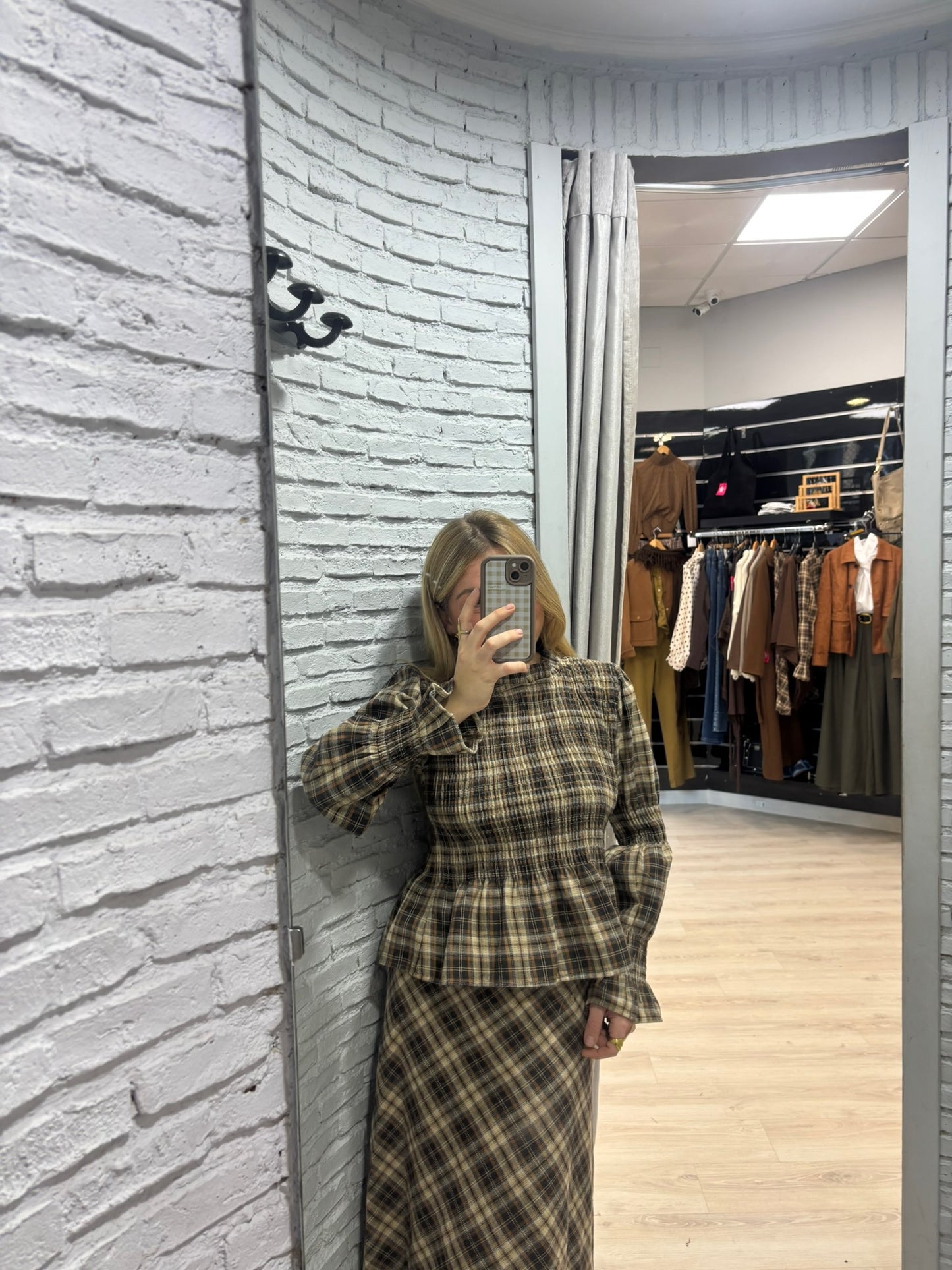 Camisa cuadros volante