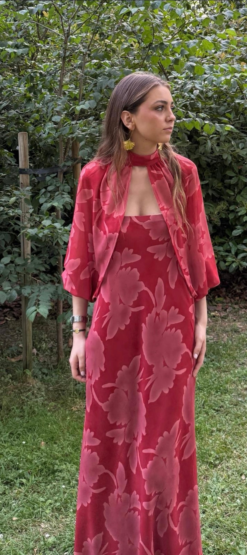 Vestido gasa flores