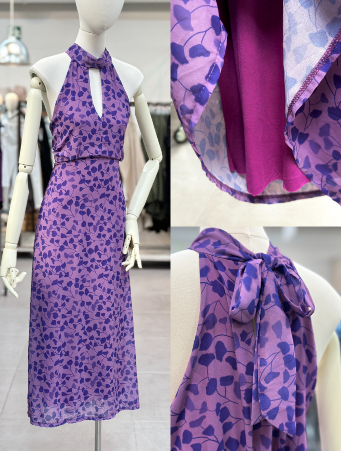 Vestido halter Flores